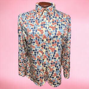 VINTAGE 70s Mod Dagger Collar Disco Shirt MCM Susan Scott Size 10 Women’s
